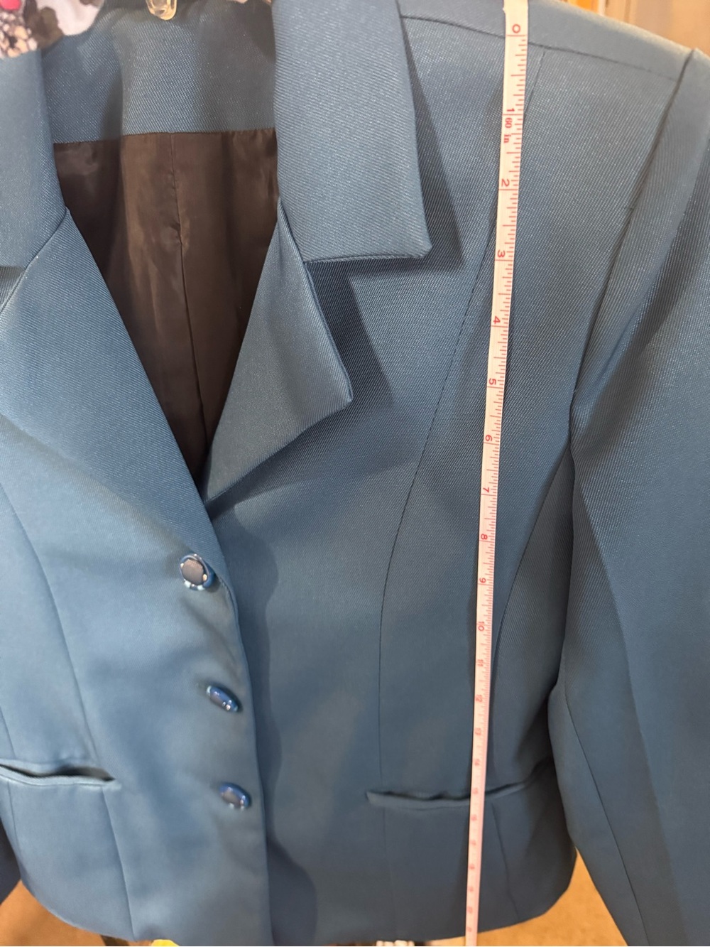 Classic Teal/Blue Women's Pant Suit - Custom Made - Pre-loved — See Measurements - Picture 2 of 5